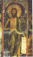 Sv. Jan Předchůdce - freska z chrámu Bohorodičky ve Studenici (Srbsko)